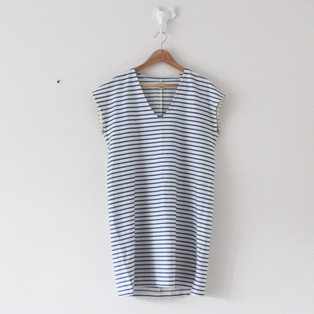 J. Crew Striped B Neck Beach Dress L933